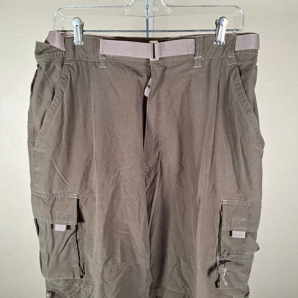 Suisse Sport Y2K Trail Pants Convertible Cargo Utility Zip Off Nylon Green Large